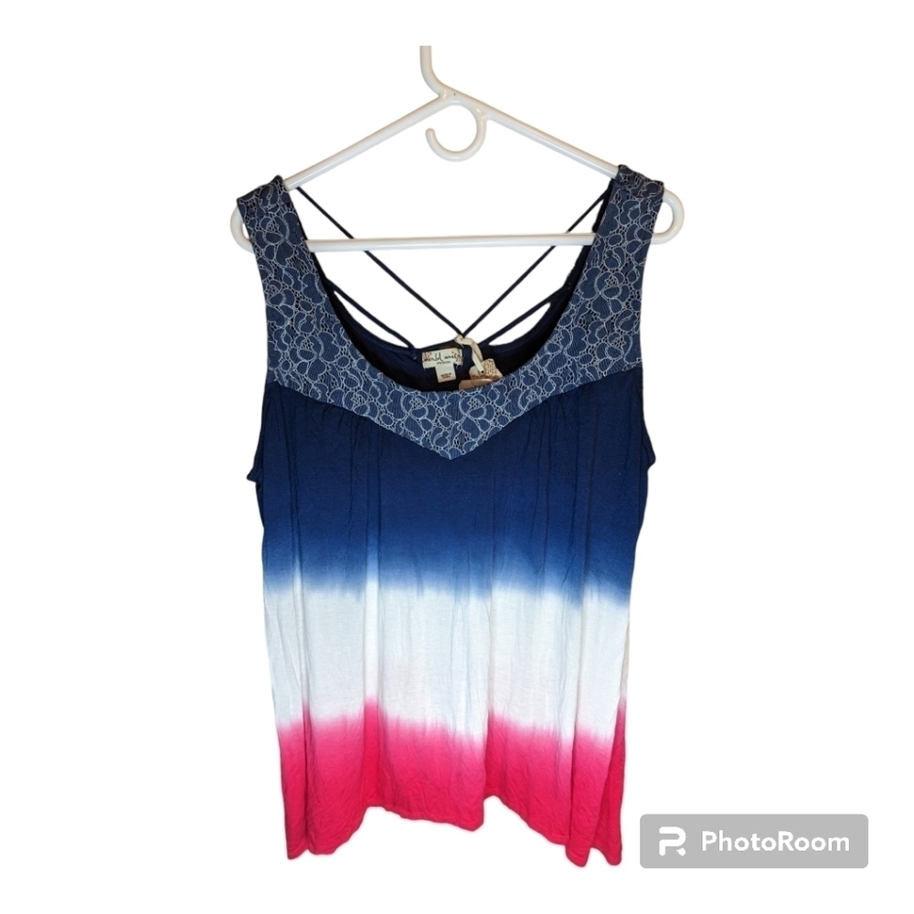 4th of July WORLD UNITY TANK Patriotic Boho Tank Top NWT - Picture 4 of 11